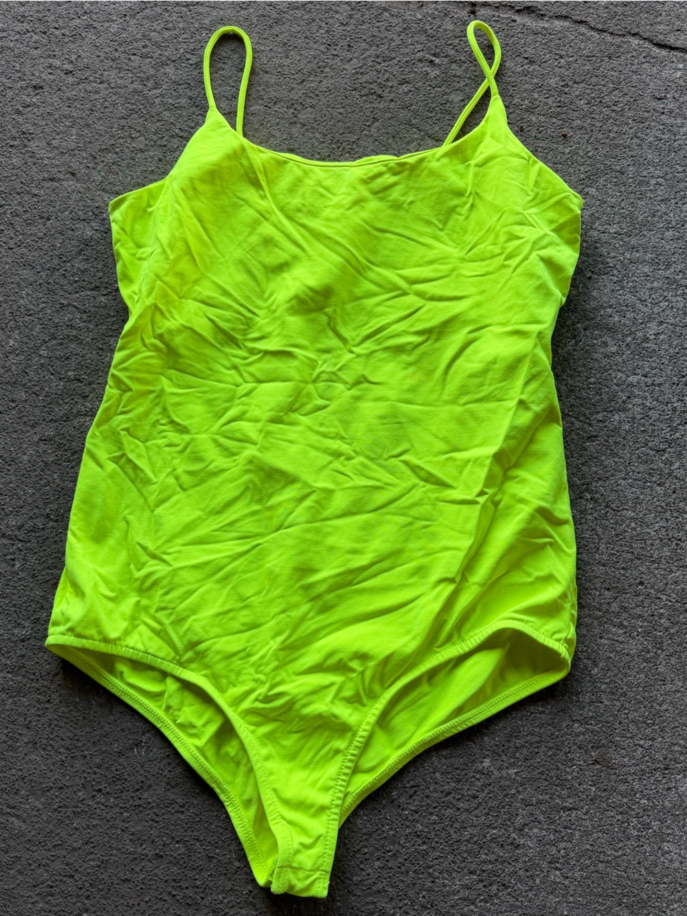 Zara Neon Lime One-Shoulder Bodysuit Size L